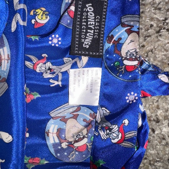 Looney Tunes Classic Collection Blue Holiday Sleep Dress Women's Size L - Picture 6 of 7